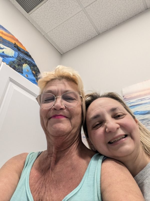 Kara with a friend of the studio