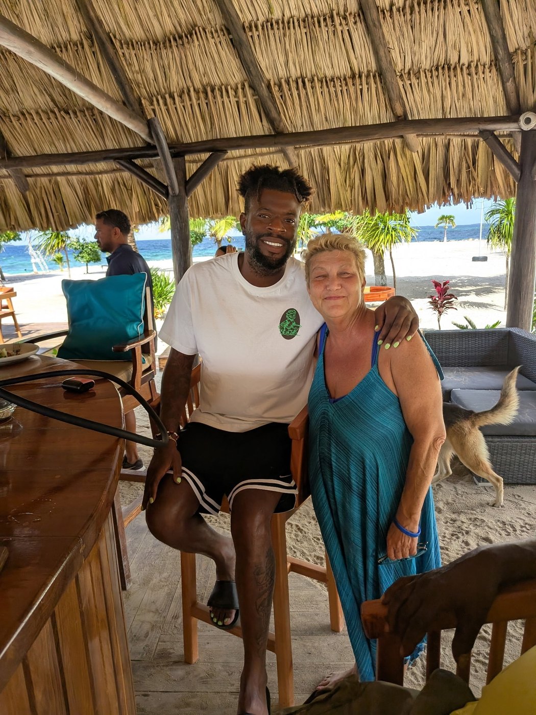 Kara Hayden with Reggie Bollock on his island